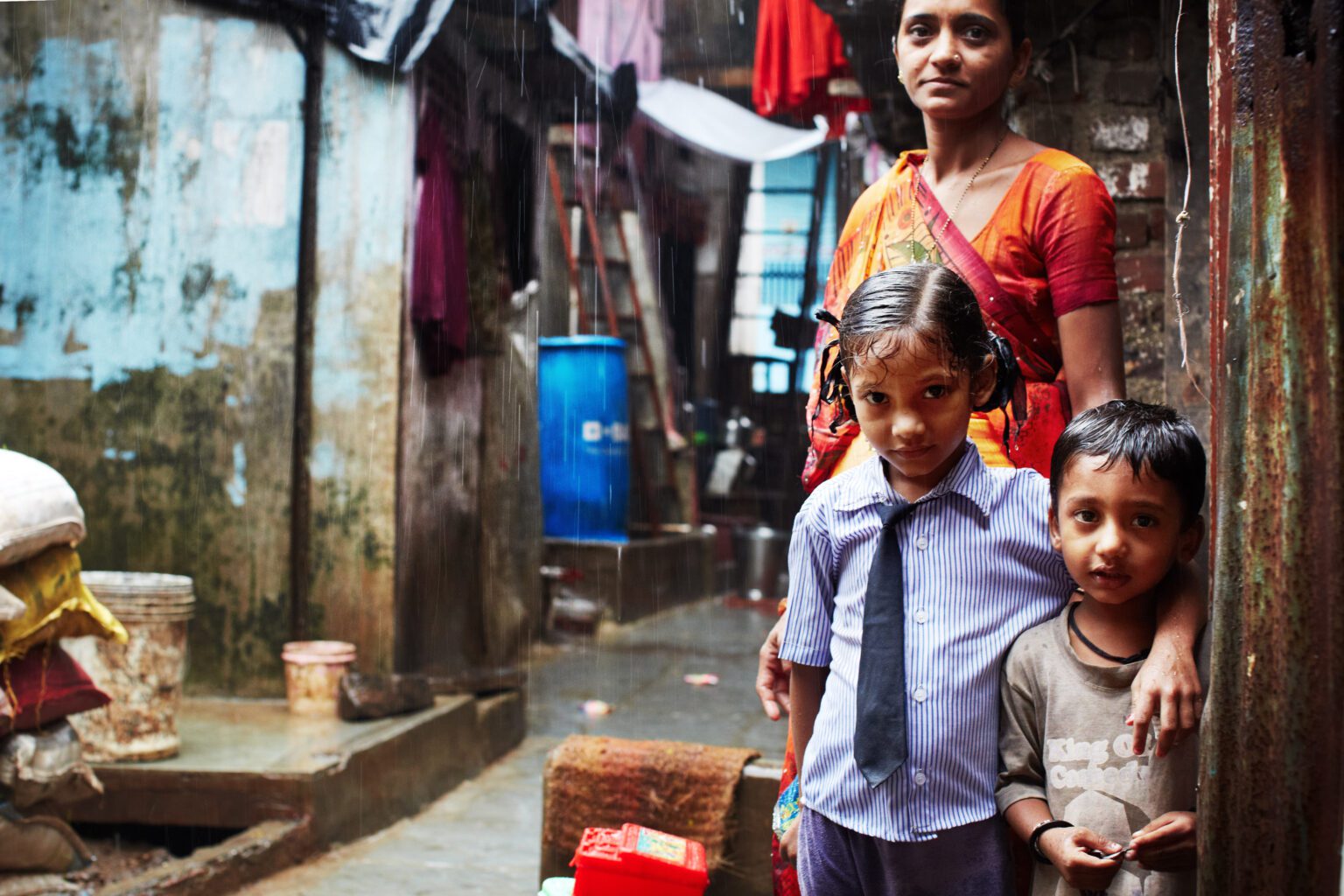 monsoon in slum
