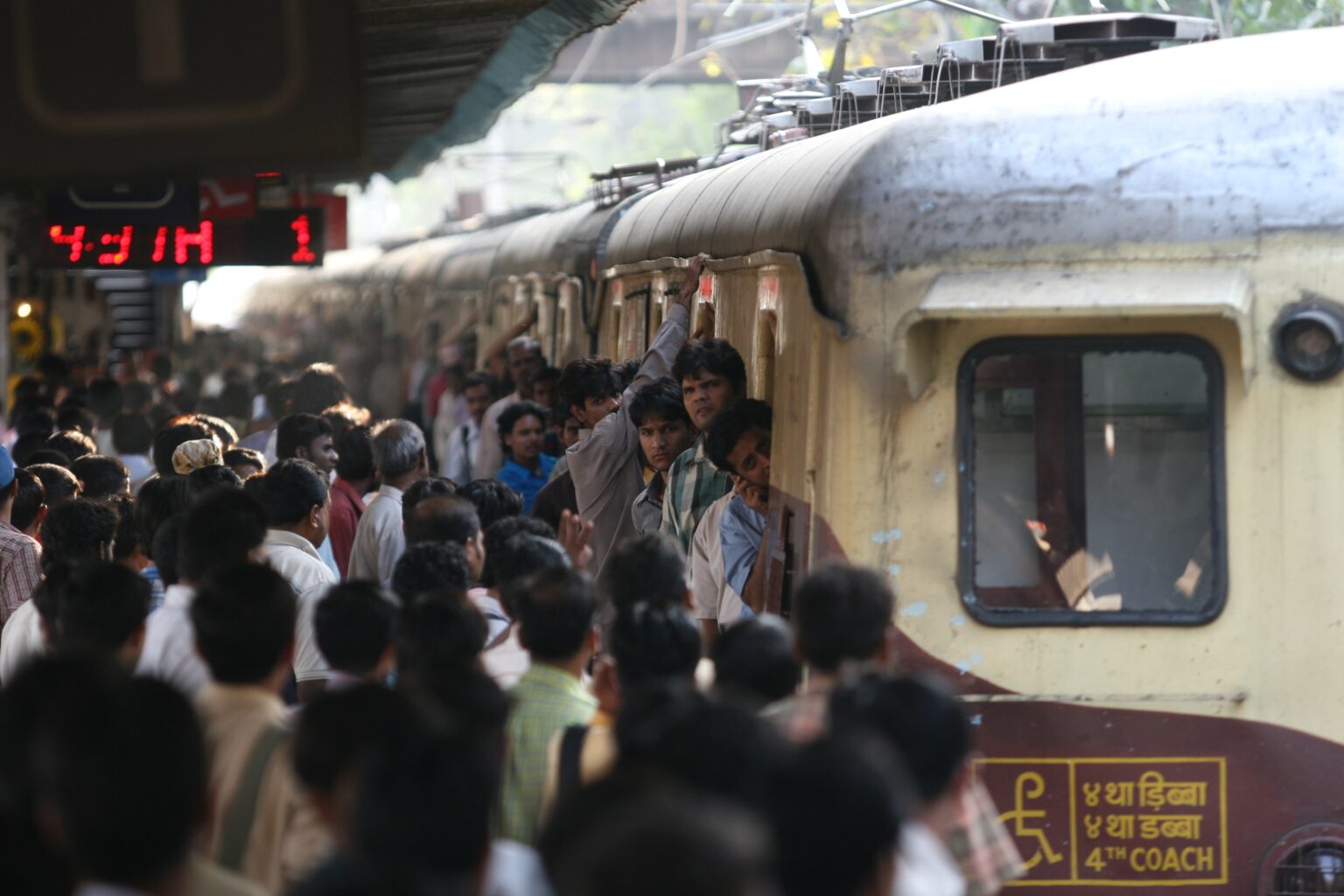 image of daily life for people in local train