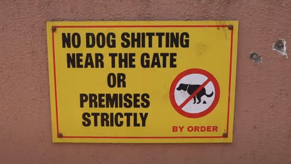 Poster for no god shitting near the gate