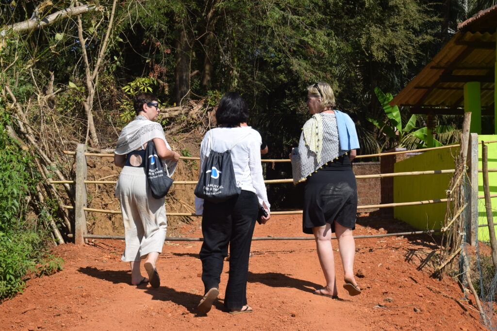 Female travelers enjoying their budget Golden Triangle tour with Reality Tours & Travel.