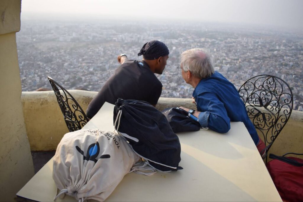 krishna and exploring rajasthan from top of a fort