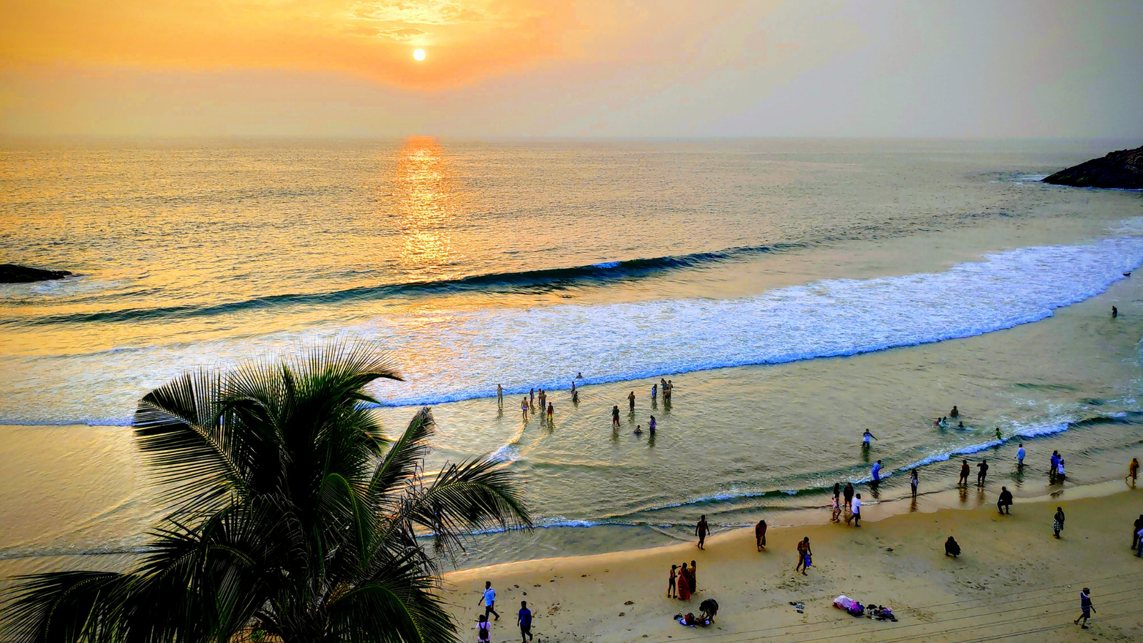 Kovalam Beach, a popular tourist destination in Kerala, India.