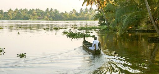 image of the Alleppey backwaters in Kerala, India